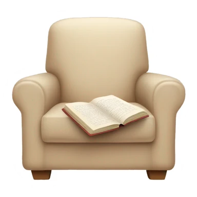 Simple Beige Armchair with blanket and open book on it sticker