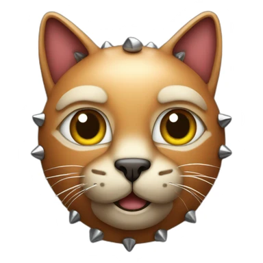 Leather cat with rivets  sticker
