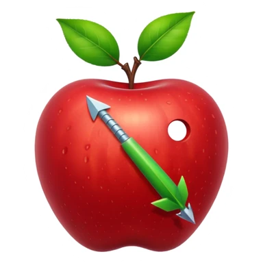 arrow in apple with worm sticker