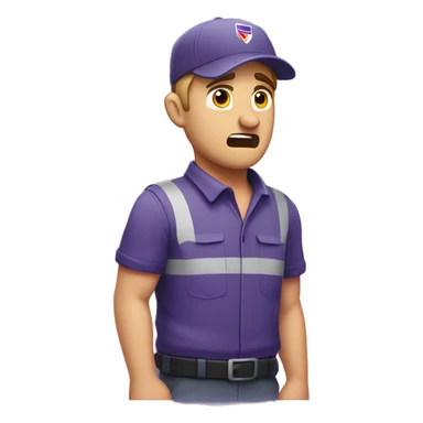Caucasian Fedex delivery guy upset sticker