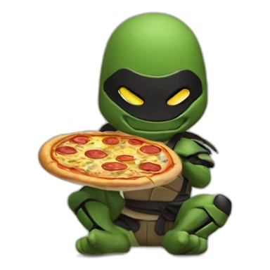tartaruga ninja comendo pizza sticker