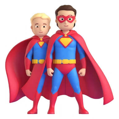 superhero with funny small sidekick sticker