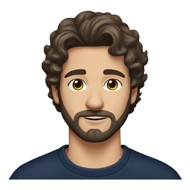 White boy with dark brown medium length wavy hair and a beard and mustache and the prettiest hazel eyes you’ve ever seen in a navy sweatshirt alone sticker