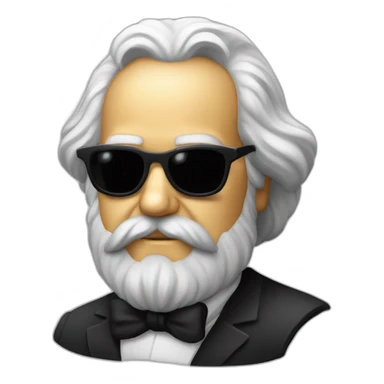 karl marx in sunglasses sticker