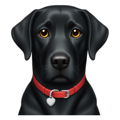 A black labrador with a red collar  sticker