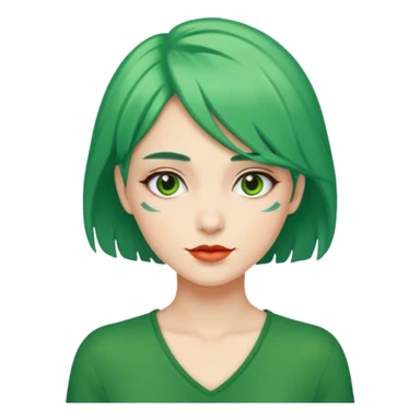 green haired fantastic woman sticker