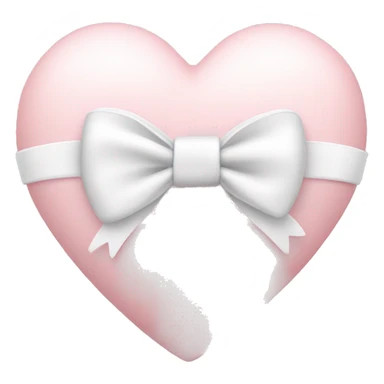 Light pink heart with white bow ￼ sticker