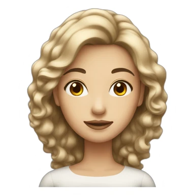 woman with marmaid hair in dark brown color and light skin sticker