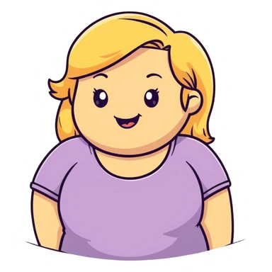 blonde plus size girl with happy expression sticker