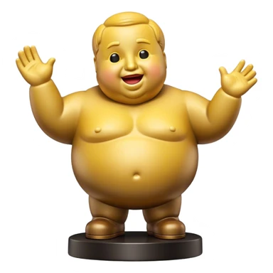 Cinematic Realistic Botero Sculpture Pop Culture Emoji, featuring an exaggerated, whimsical portrayal inspired by the famed sculptor rendered with dynamic textures and vibrant, artistic lighting. sticker
