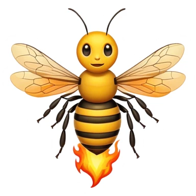 a bee on fire sticker