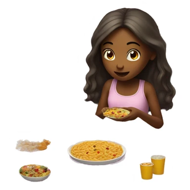 Girl eating and gaming in bed  sticker