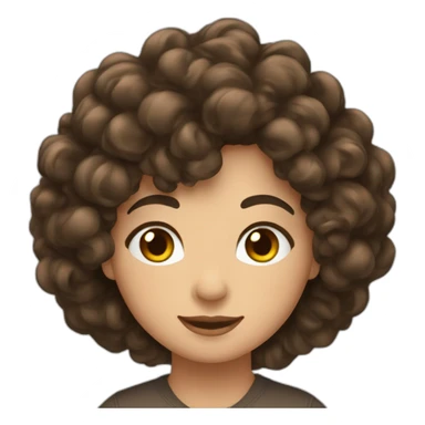 brune cheveux bouclés sticker