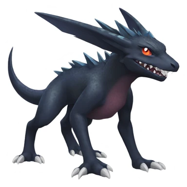 cool edgy colorful Dark-type nargacuga Pokémon full body sticker