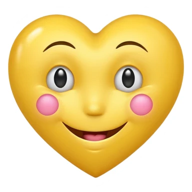 yellow heart with a smiley face and winking eye sticker