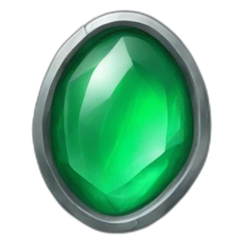 metal case, green stone in the middle sticker