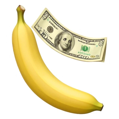 peeled open banana with money inside sticker