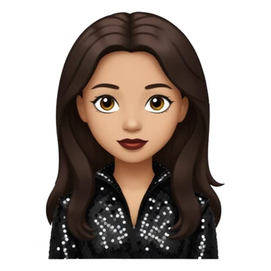 Vesta Williams, R&B Singer with long dark brown hair, black sequin outfit sticker