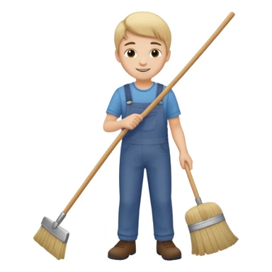 niño barriendo sticker