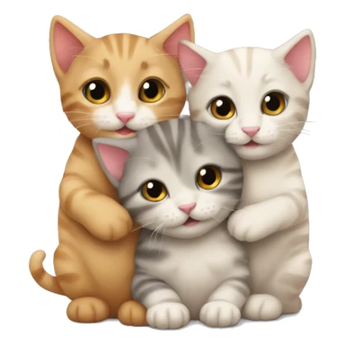 Three kittens hugging sticker