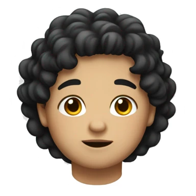 A chubby young boy with black wavy hair. sticker