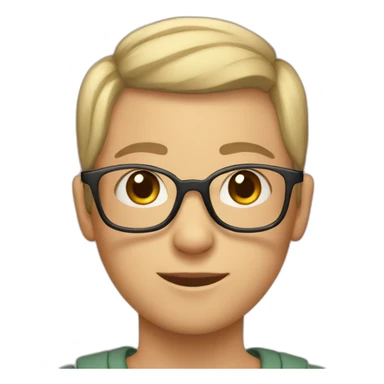 Caucasian Teenager with a buzz cut and round glasses sticker