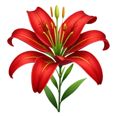 Red lily sticker