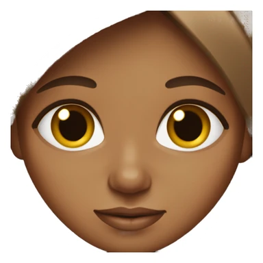 create a brown girl with medium straight hair big almond eyes  sticker