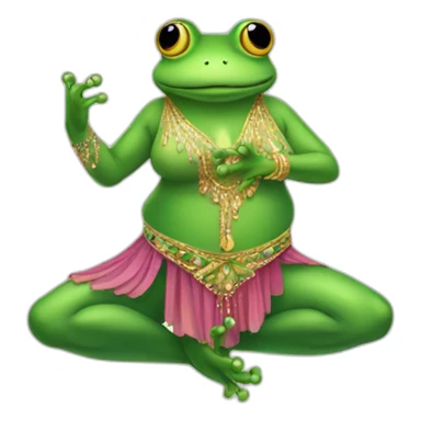 Bellydancer frog sticker