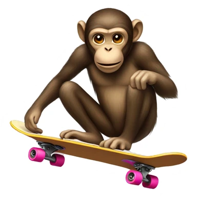 Monkey riding a skateboard sticker