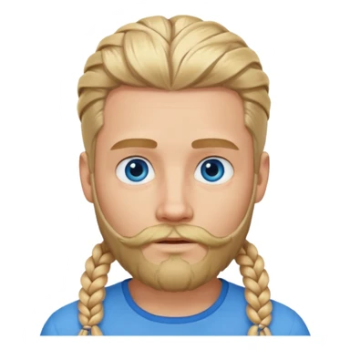 sakalı ve örgülü saçı olan sarışın adam sticker