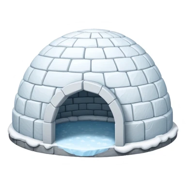 igloo with snow covered half of the top sticker