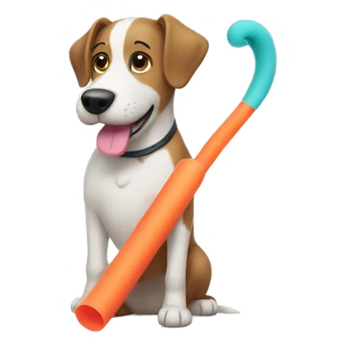 dog with a pool noodle sticker