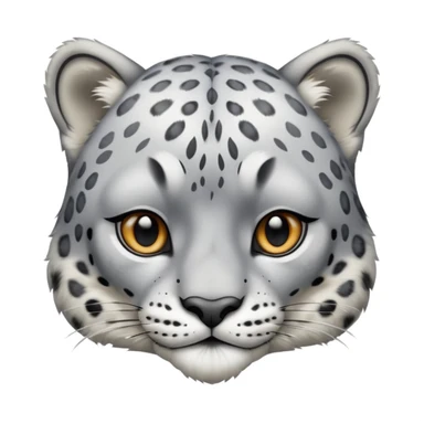 snow leopard emoji, realistic fur pattern, expressive face sticker