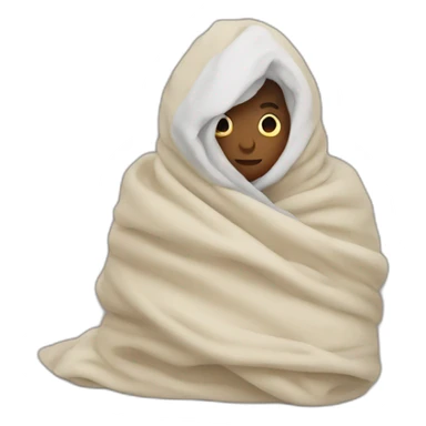 Person wrapped in a blanket sticker