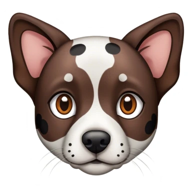 Dark brown Catahoula dog w black spots  with brown eyes sticker