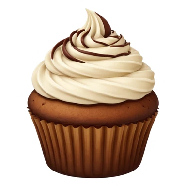 brwon cupcake on white cream sticker