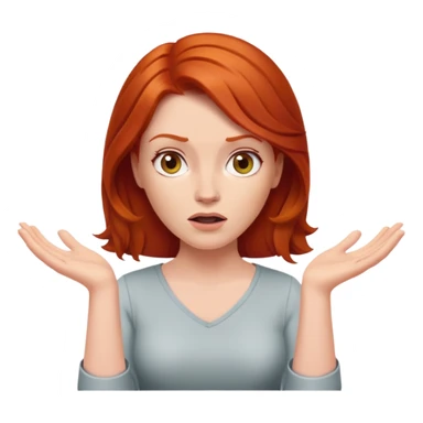 Redhead woman shrugging sticker