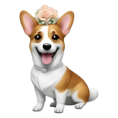 Corgi Dj wedding sticker