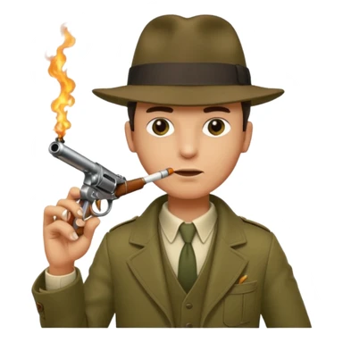 mafiozo man holding tommy gun sticker