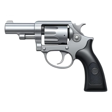 Classic pistol with black handle and silver barrel sticker