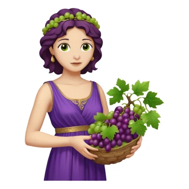 purple dress ancient greek woman  with grape sticker