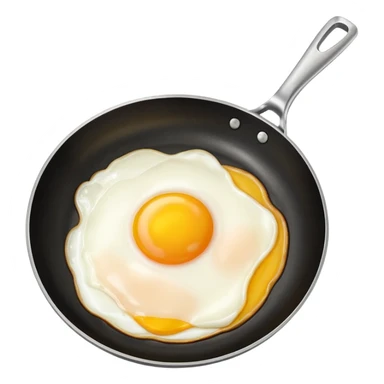 frying pan with an egg sticker