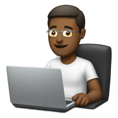 Tech guy with his laptop sticker