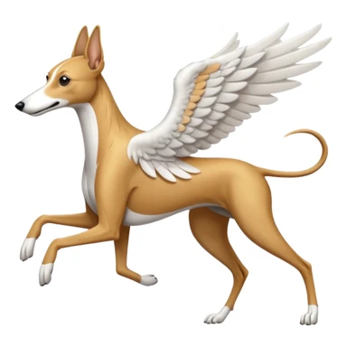 galgo con alas corriendo sticker