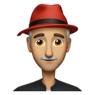 stanley tucci wearing a cardinal hat sticker