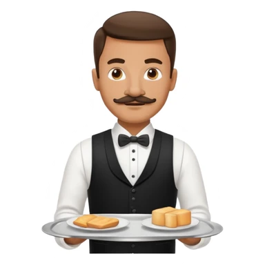 mustached waiter man sticker