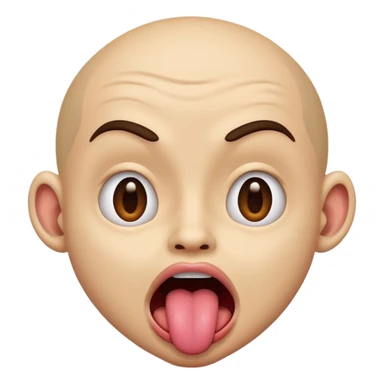 A shaking head emoji with tounge out looking crazy sticker