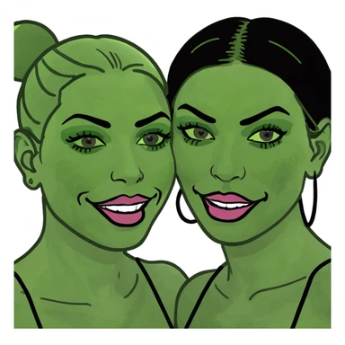 Two friends: one strawberry dark blonde one brunette partying in Ibiza both women  sticker