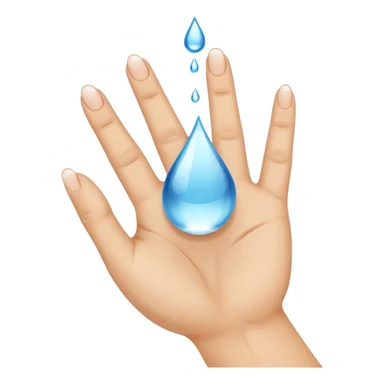 Water drenching and dripping directly off index and middle fingers of hand sticker